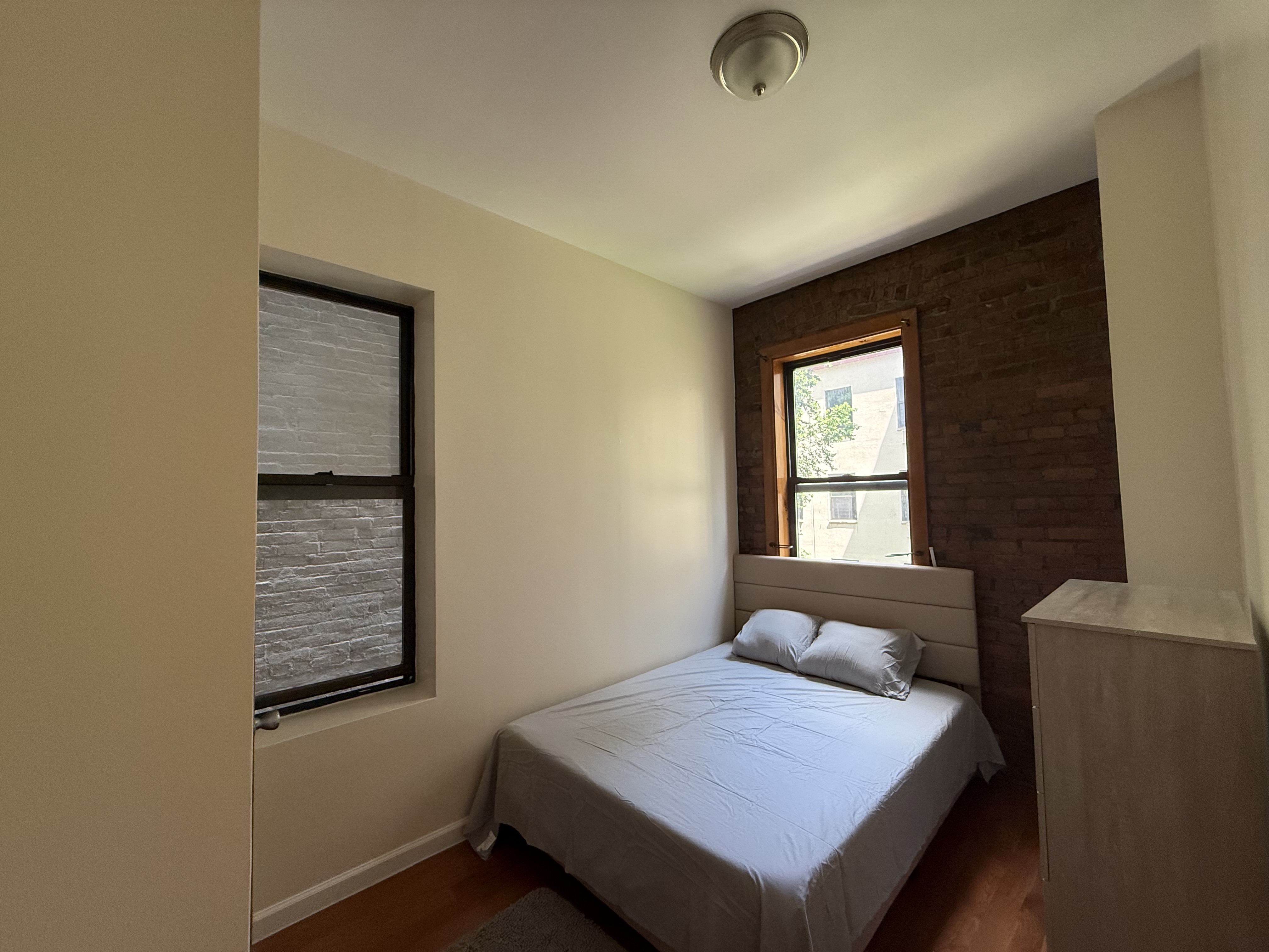 Living space with hardwood flooring