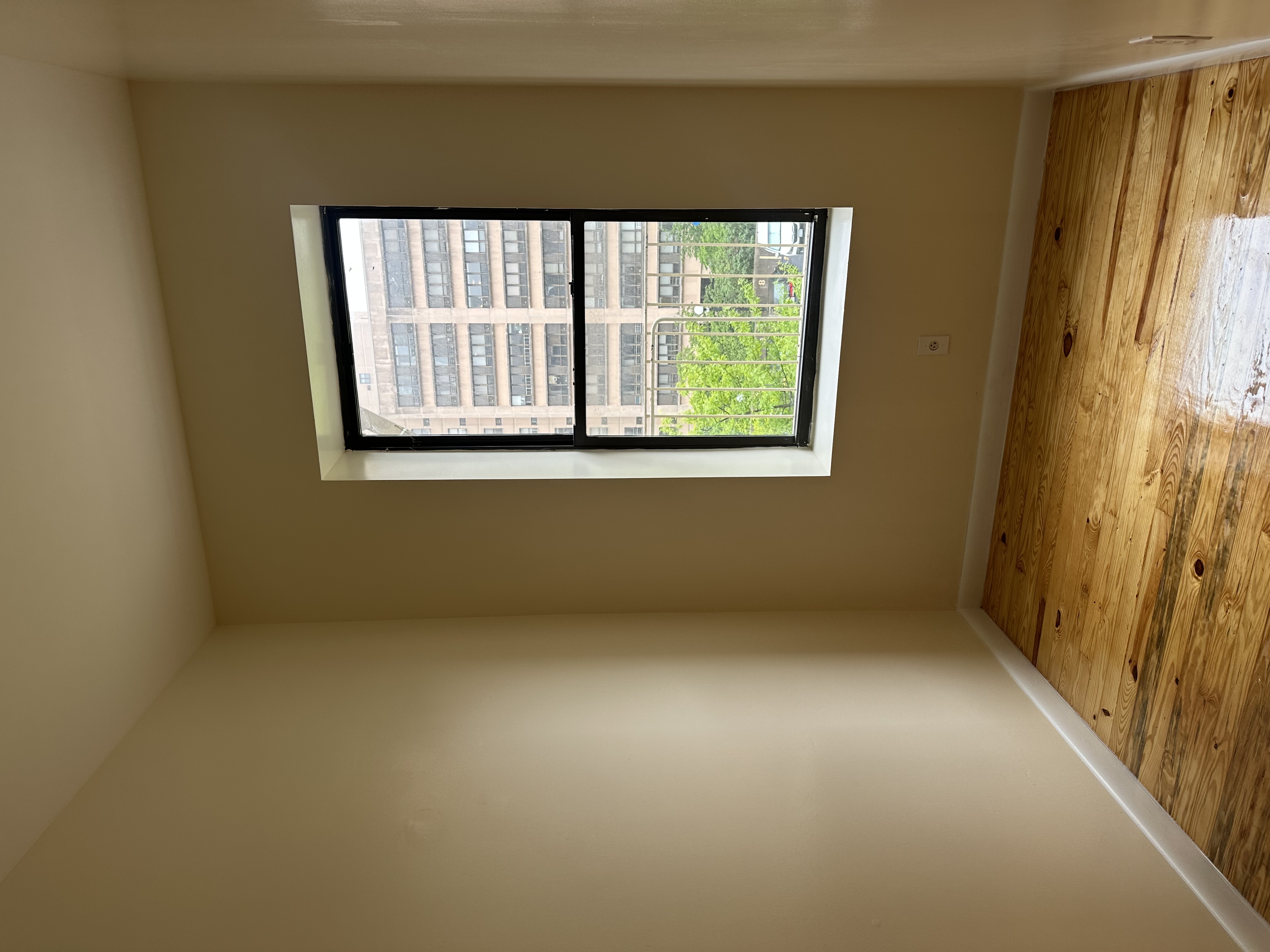 Living area with exposed brick